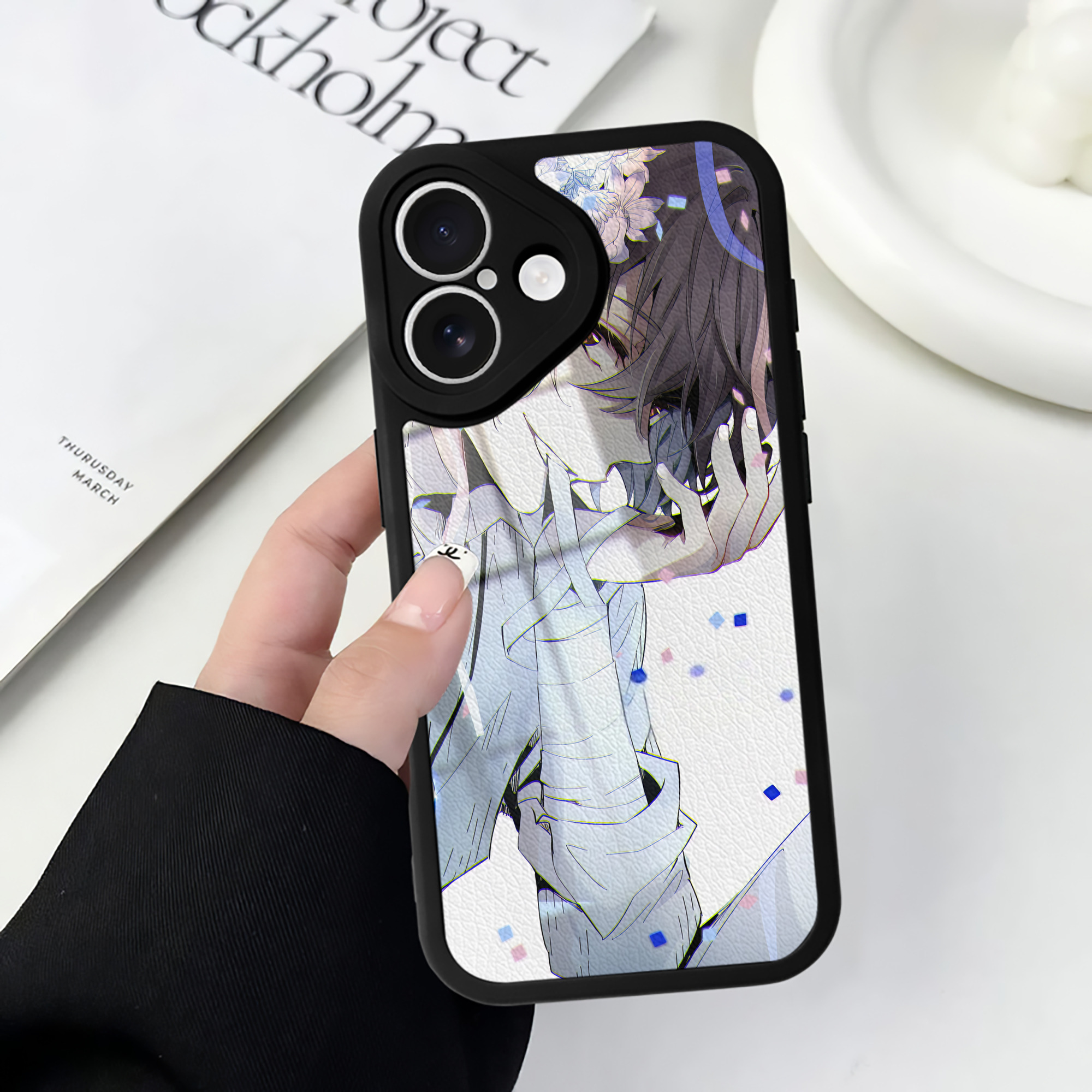 （画像用） 文豪ストレイドッグス Bungo Stray Dogs 【iPhone 16シリーズ対応】シリコンスマホケース（レザー調） 材質：シリコン